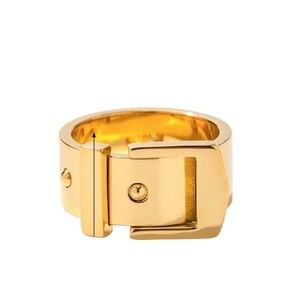 Gold Buckle Ring - Bold Statement Band 
Stainless Steel